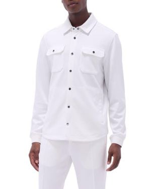 Bugatchi Soft Touch Knit Shirt Jacket - White