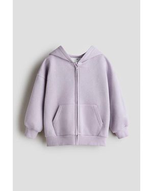 H&M Oversized Zip-Through Hoodie - Purple
