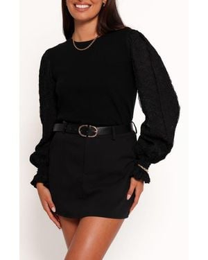 Petal & Pup Misah Mixed Media Top - Black