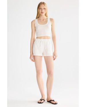 Orolay Relaxed Linen Drawstring Shorts - White