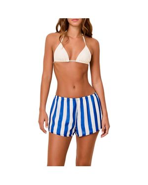Solid & Striped The Colette Reversible Cover-Up Shorts - Blue
