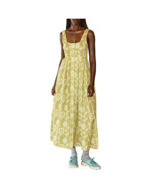 Ace & Jig Ginger Button Front Ankle Length Dress - Yellow