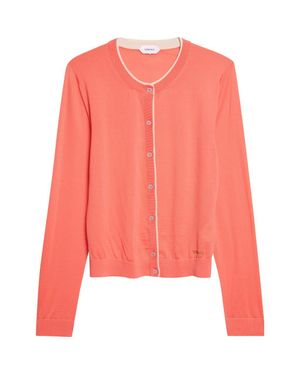 Versace Tipped Wool Blend Cardigan - Pink