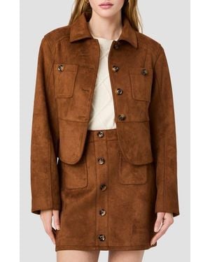 French Connection Laney Faux Suede Tailored Jacket - Brown