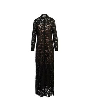Anne Fontaine Violeta Semi-Sheer Floral Lace Long Dress - White