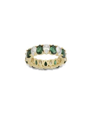 Sterling Forever Pear Cubic Zirconia Eternity Ring - Blue