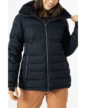 Roxy Quinn Insulated Puffer Coat With Removable Faux Fur Trim - Black