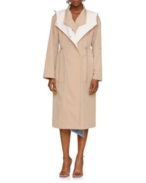 Avec Les Filles Layered Look Hooded Coat - Natural
