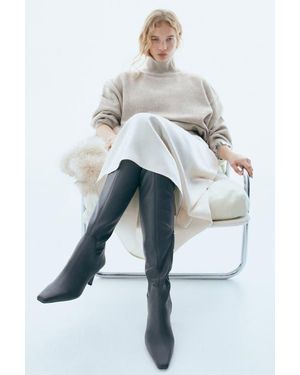 H&M Oversized Turtleneck Sweater - Natural