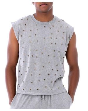 DAI MODA Mays Star Grommet T-Shirt - Blue