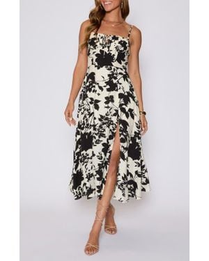 Vici Collection Sabine Fit & Flare Milkmaid Sundress - White