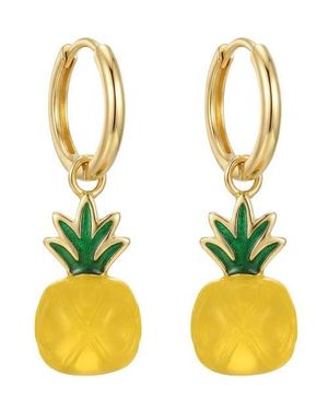 seree Harvest Agate Charm Earrings - Yellow