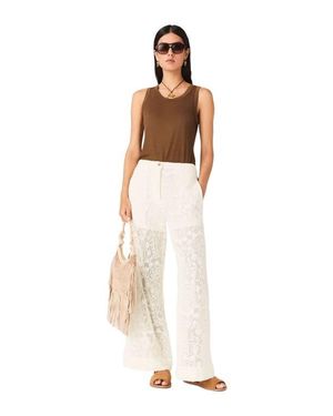 Maje Guipure Lace Pants - White