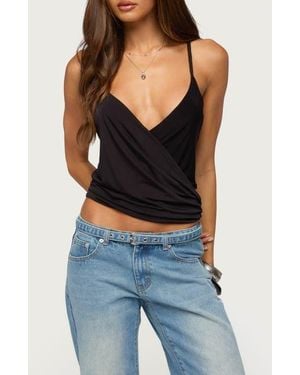 Edikted Tippie Open Back Cowl Neck Top - Blue