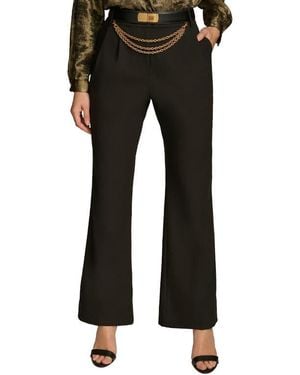 Donna Karan Chain Belt Wide Leg Pants - Black