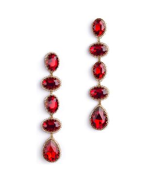 Deepa Gurnani Tyra Drop Earrings - Red