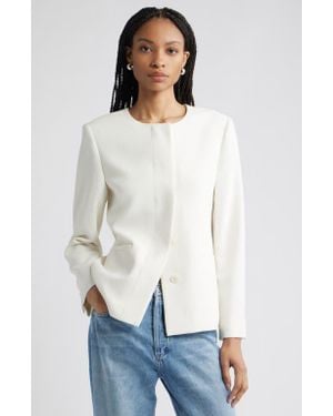 Nordstrom Collarless Twill Blazer - White