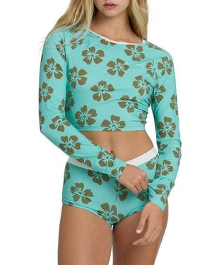 Billabong Last Summer Long Sleeve Crop Rashguard - Green