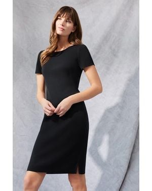 Ming Wang Short Sleeve Knit Dress - Black
