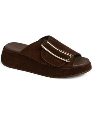 Chocolat Blu Elara Platform Slide Sandal - Brown