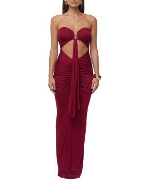 JLUXLABEL Celestina Draped Maxi Dress in Red | Lyst