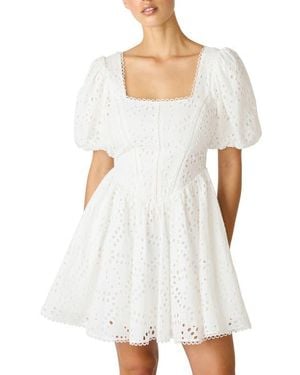 Steve Madden Briana Eyelet Embroidery Minidress - White