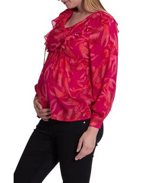 Cache Coeur Nori Maternity And Nursing Blouse - Red