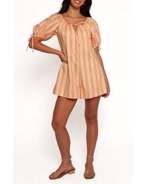Petal & Pup Carina Stripe Cotton Romper - Multicolor