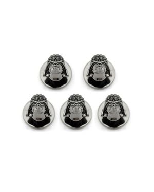 Cufflinks Inc. Set Of 5 Darth Vader Crystal Helmet Shirt Studs - Black