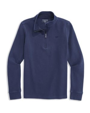 Vineyard Vines Kids' Coastline Garment Dyed Quarter Zip Pullover - Blue