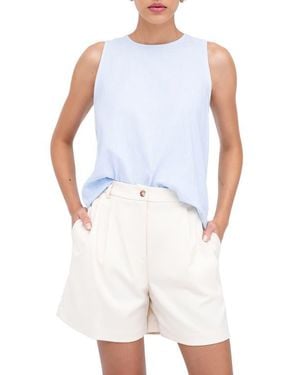 MARCELLA Mckinley Sleeveless Linen & Cotton Top - White