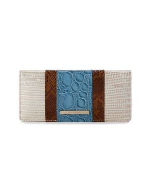 Brahmin 'Ady' Croc Embossed Continental Wallet - Blue