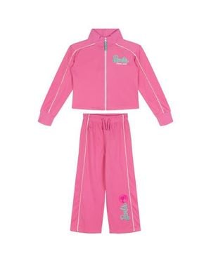 Barbie Athletic 2-Piece Jacket And Pants Tracksuit Set - Pink