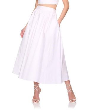 Susana Monaco Cotton Poplin Midi Skirt - White