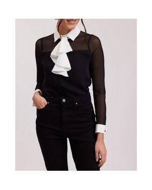 Anne Fontaine Sheryl Designer Long Sleeve Shirt - Black