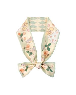 Lost Pattern Wonderland Silk Twill Neck Bow - Metallic