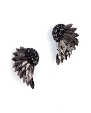Deepa Gurnani Perry Wing Drop Earrings - Black