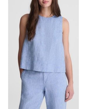 Madewell Suki Sleeveless Linen Top - Blue