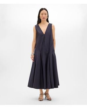 Another Tomorrow Full Skirt Dress - Blue