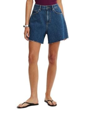 Cotton On High Waist '90S Denim Shorts - Blue