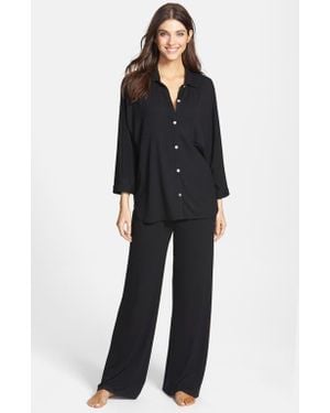 Natori 'Bliss' Cotton Pajamas - Black