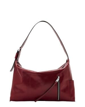 AllSaints Alba Shine Leather Shoulder Bag - Red