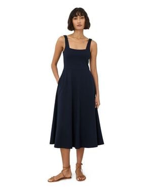 Pact Fit & Flare Square Neck Dress Made With Organic Cotton - Blue