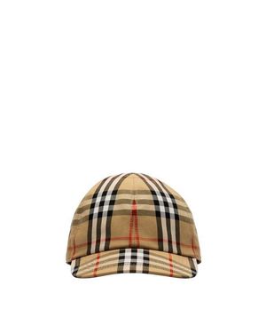 Burberry Check Cotton Baseball Cap - Metallic