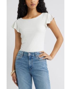Open Edit Flutter Sleeve Top - Blue