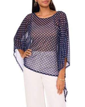 Chaus Dot High-Low Tunic Top - Blue