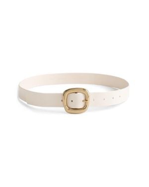 Madewell Puffy Buckle Leather Belt - White