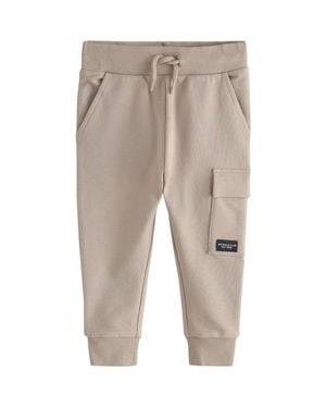 Next Kids' Stretch Cotton Cargo Sweatpants - Natural