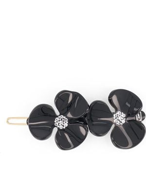 Alexandre De Paris Camelia Acetate Side Barette - Black