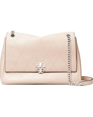 Tory Burch Charlie Leather Shoulder Bag - Natural